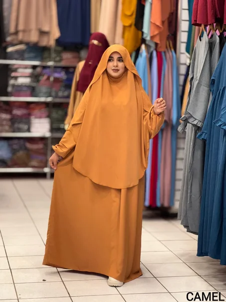 طقم رنيم عباية مع الخمار طويل
