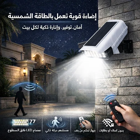 ضوء على شكل كاميرا يعمل بالطاقة الشمسية