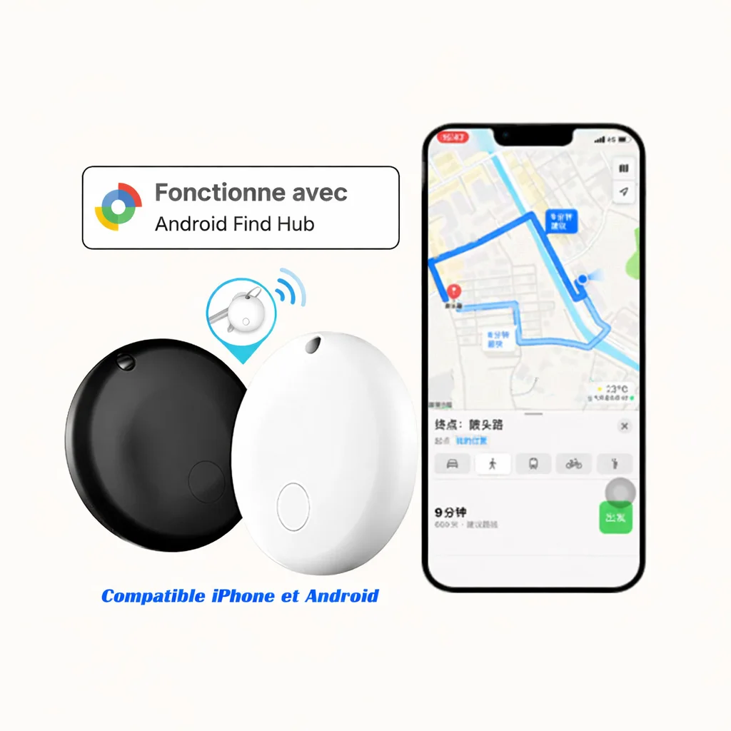 Mini Traceur Intelligent – Compatible iPhone & Android | Localisez vos objets facilement
