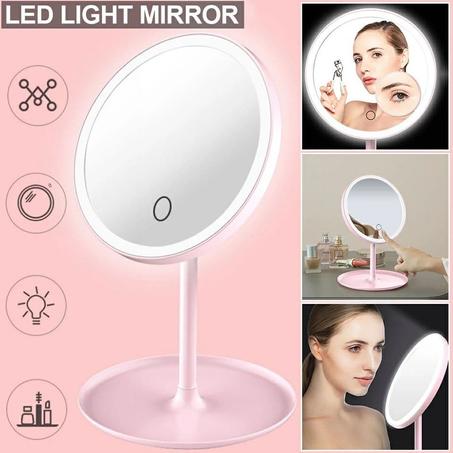 مرآة لاناقتك مزودة بمروحة إضاءة LED