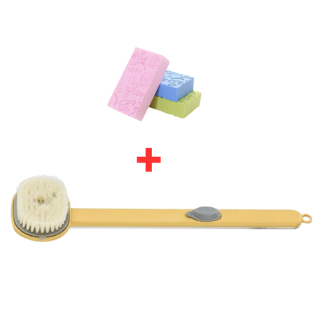 باك عبارة عن 3 إسفنجات و فرشاة الحمام