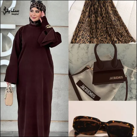 كسوة طويلة نسائية شتوية - فستان دفئ