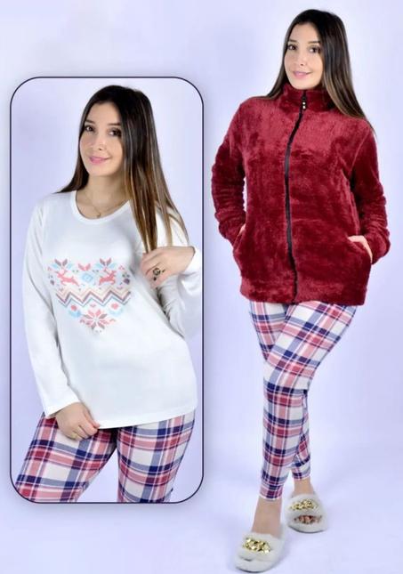 طقم بيجامة 3 قطع _ Dark cherry