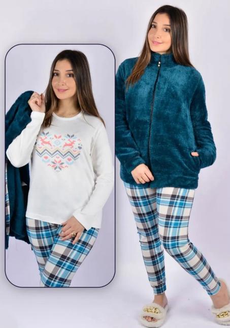 طقم بيجامة 3 قطع - أخضر فيروزي