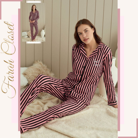 بجامة SWEET LOVE  مخططة