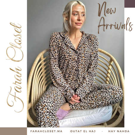 بيجامة فخمة بأزرار - LEOPARD