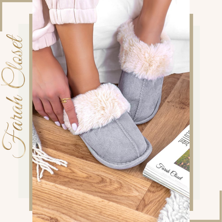 LILY GREY SLIPPERS
