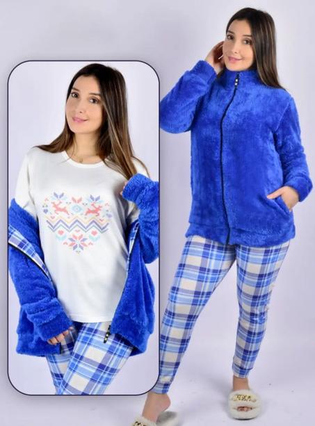 طقم بيجامة 3 قطع _ الأزرق الكوبالت