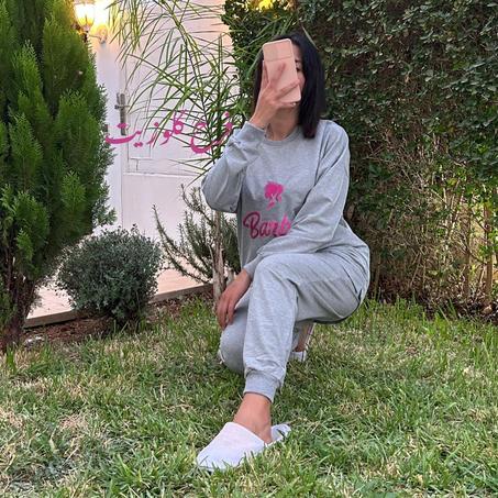 طقم باربي - رمادي