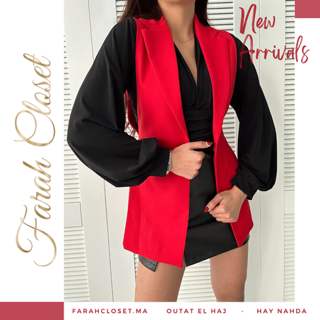 سترة جيليه أنيقة - أحمر