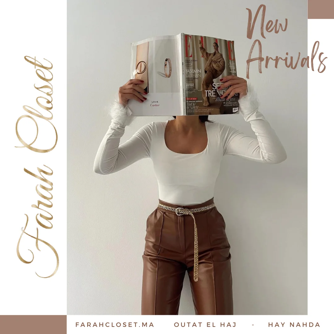 بلوزة مزينة بالفرو - أبيض STD