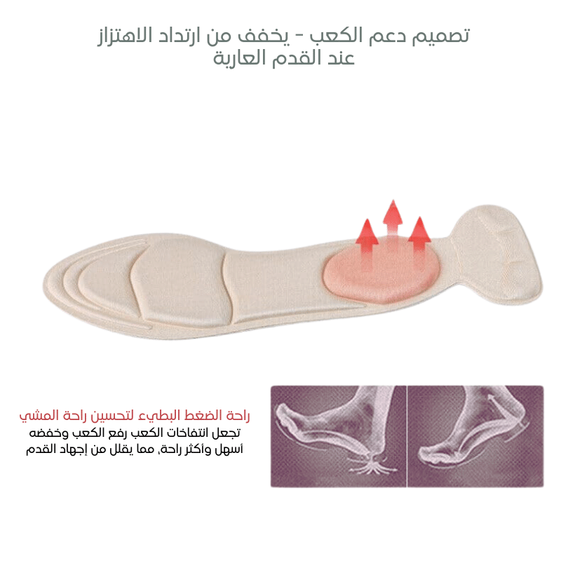 نعل أحذية مريح مع دعم القوس والكعب لتخفيف الألم - مناسب للاستخدام اليومي للنساء