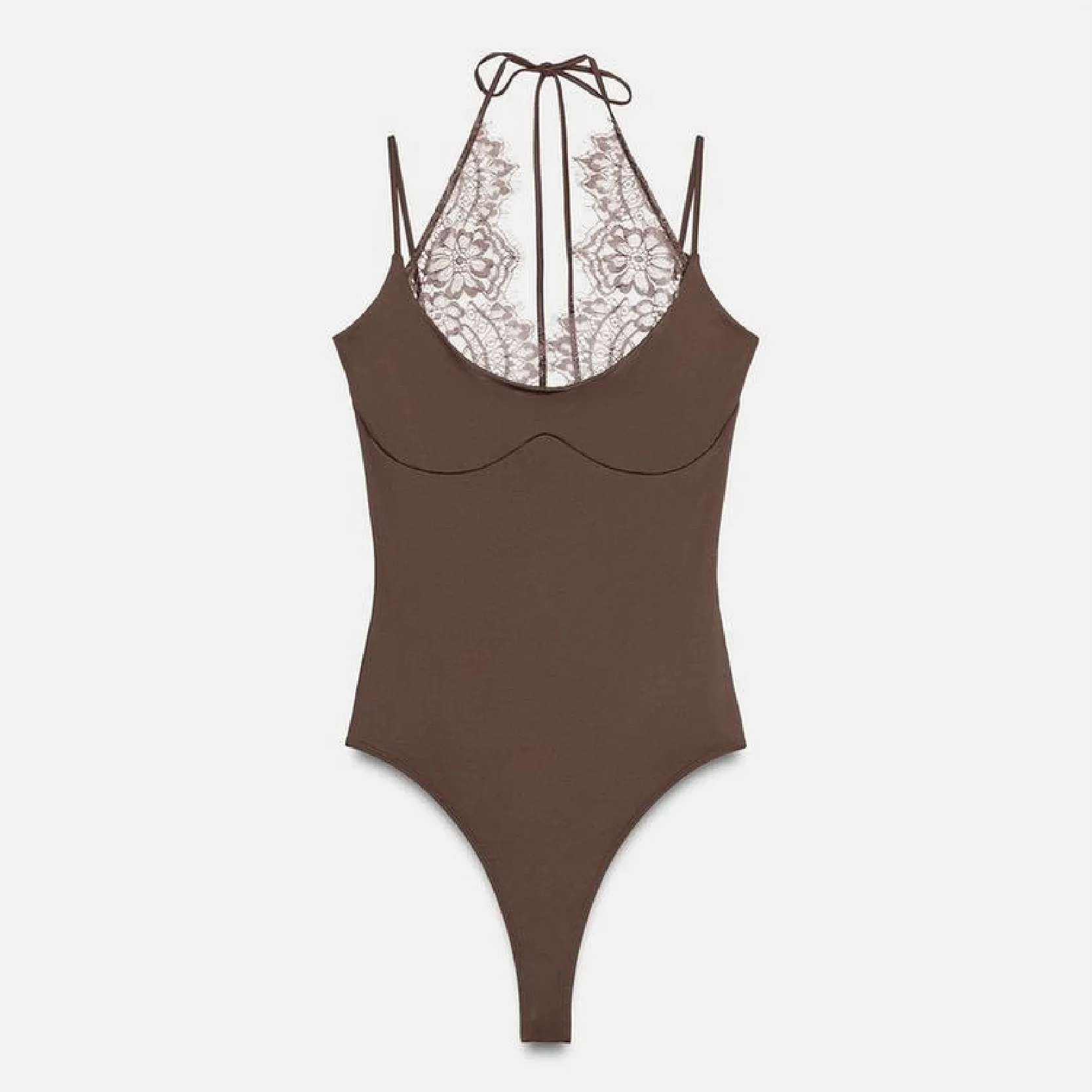 Body dos nu avec bordure en dentelle
