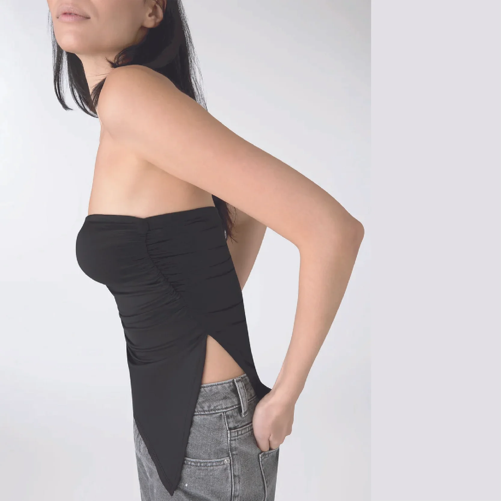 Bande supérieure avec bonnets asymétriques et drapé - Noi