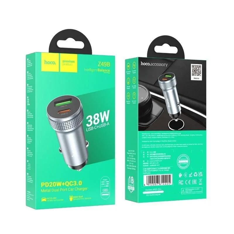 Ch auto hoco 38w sortie pd+usb Original