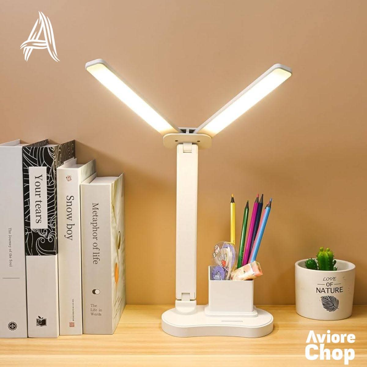 مصباح مكتبي  برأسين LED