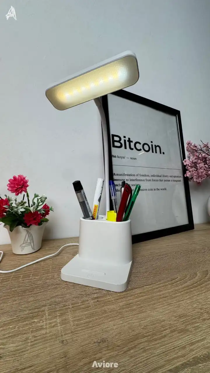 مصباح مكتبي بإضاءة LED قابلة للتعديل 😍 مع حامل هاتف ومنظّم أدوات ⚡ الإضاءة المثالية لمكتبك الذكي