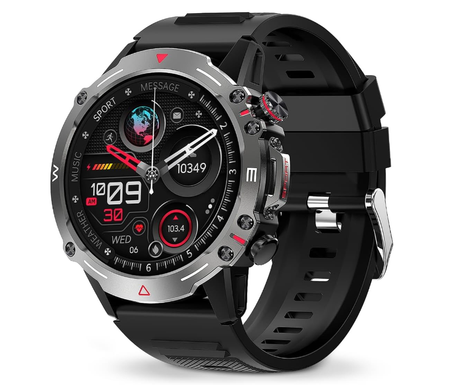 كاروسكي | ساعة ذكية رياضية للرجال، مكالمات بلوتوث، مقاومة للماء، متوافقة مع أندرويد وشاشة 1.4 بوصة، ضمان عام