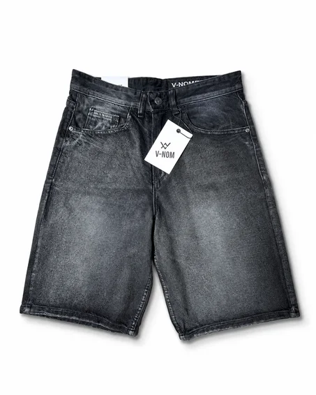 Short denim noir