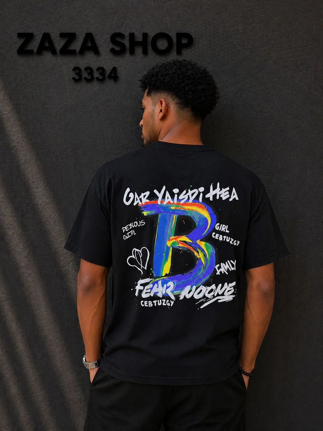 T-shirt Premium Graffiti Back Print
