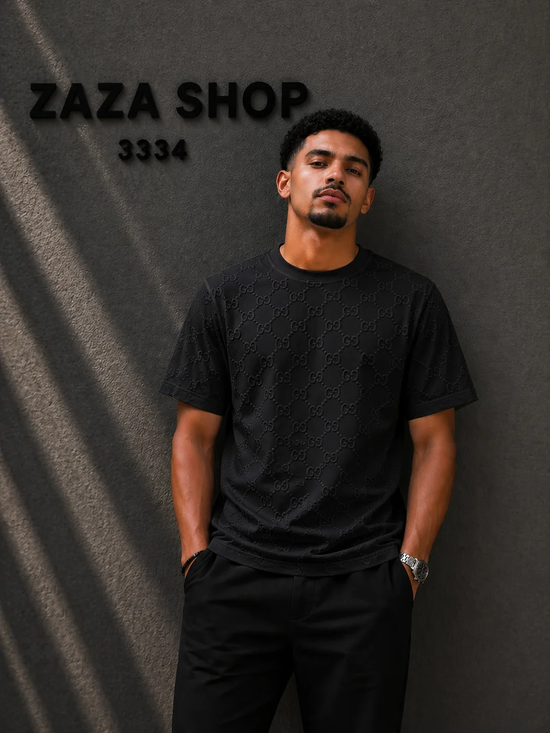 T-shirt Premium Pattern Noir & Blanc