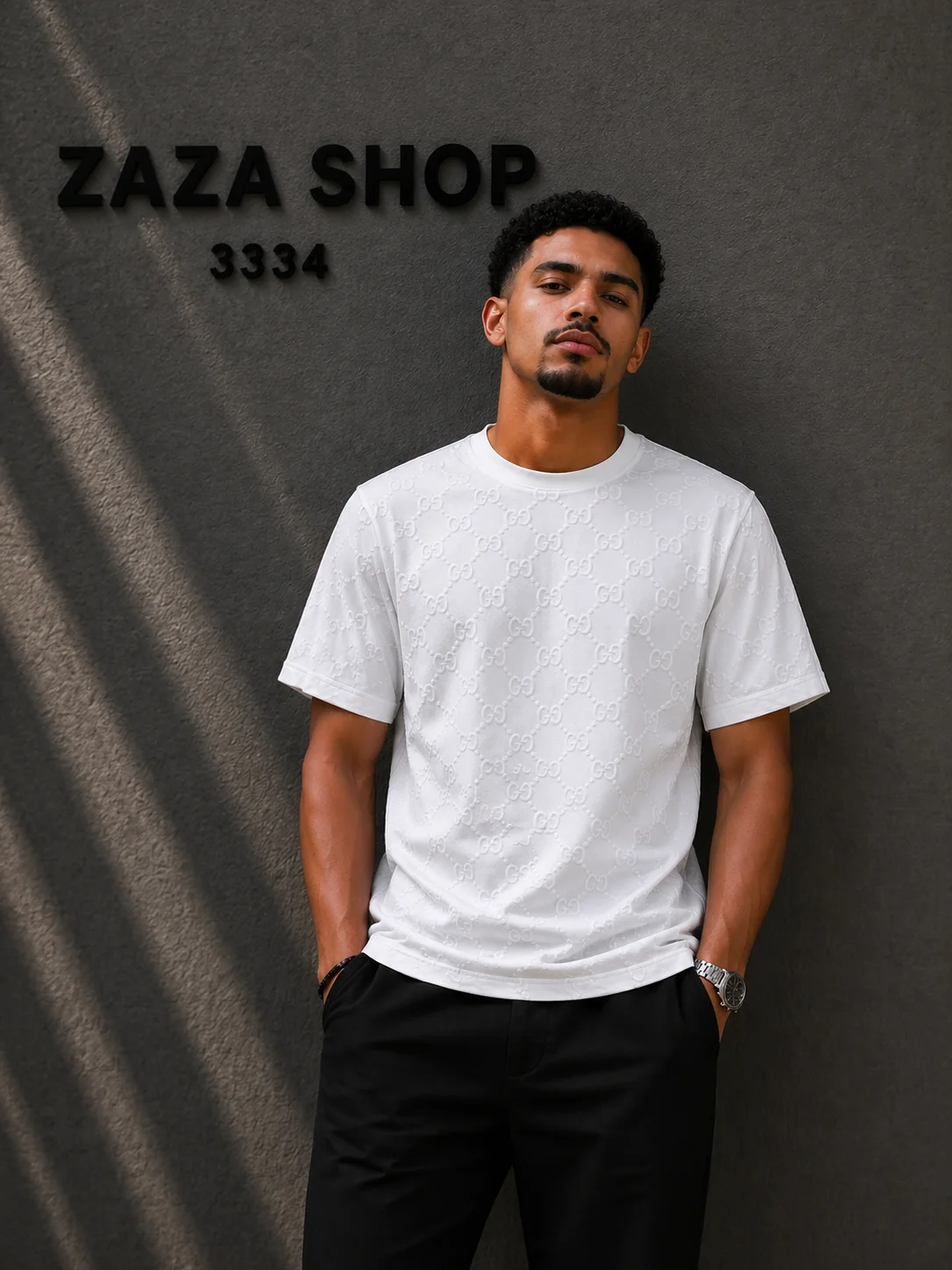 T-shirt Premium Pattern Noir & Blanc