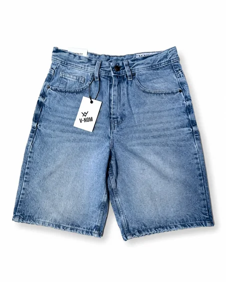 Short denim bleu