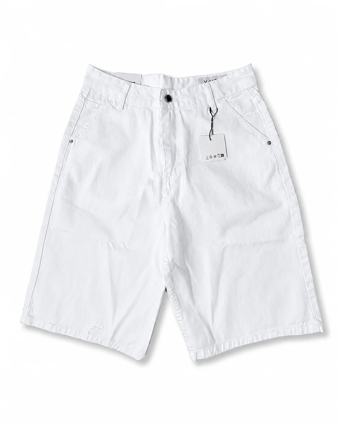 Short denim blanc