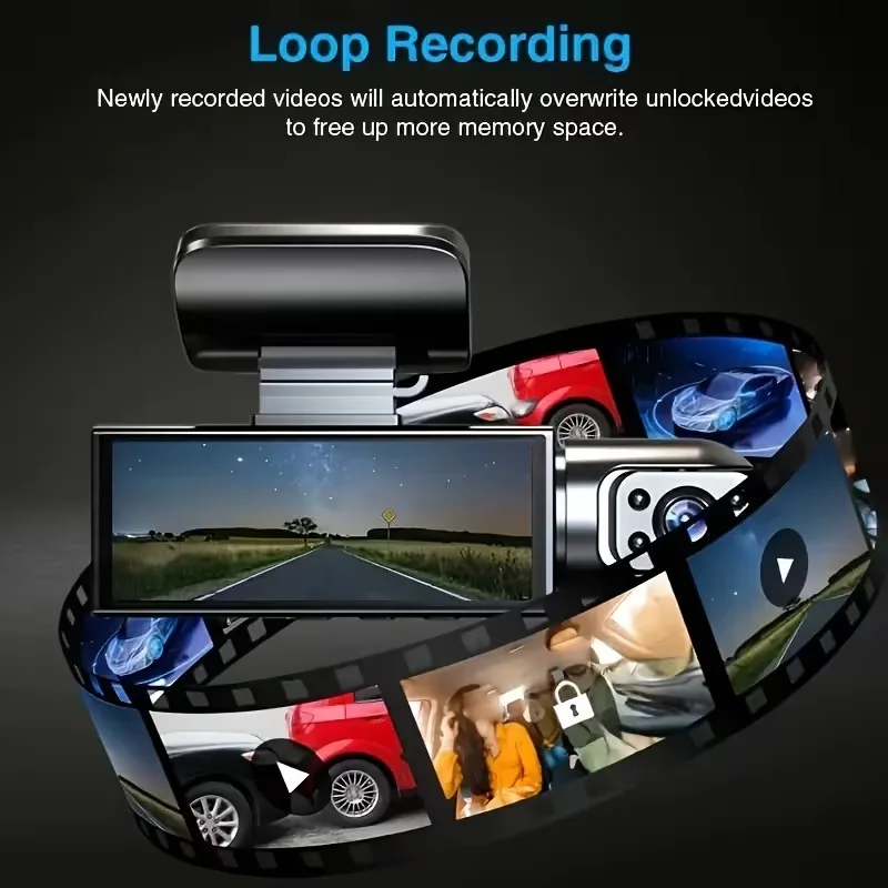 Dual Camera Car Dash Cam 1080P Front & Interior Dash Cams with 8.03Cm IPS Screen