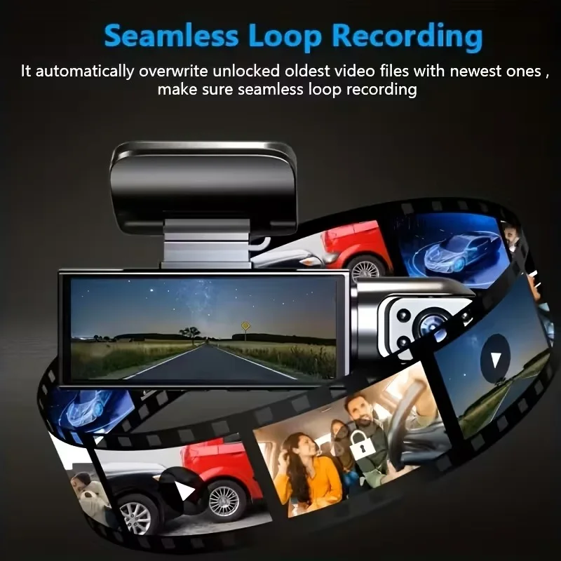 Dual Camera Car Dash Cam 1080P Front & Interior Dash Cams with 8.03Cm IPS Screen