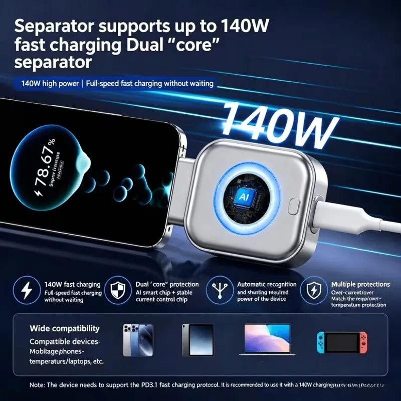 140W Type-C New  Full Charge Separator