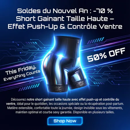 Short Gainant Taille Haute – Effet Push-Up & Contrôle Ventre