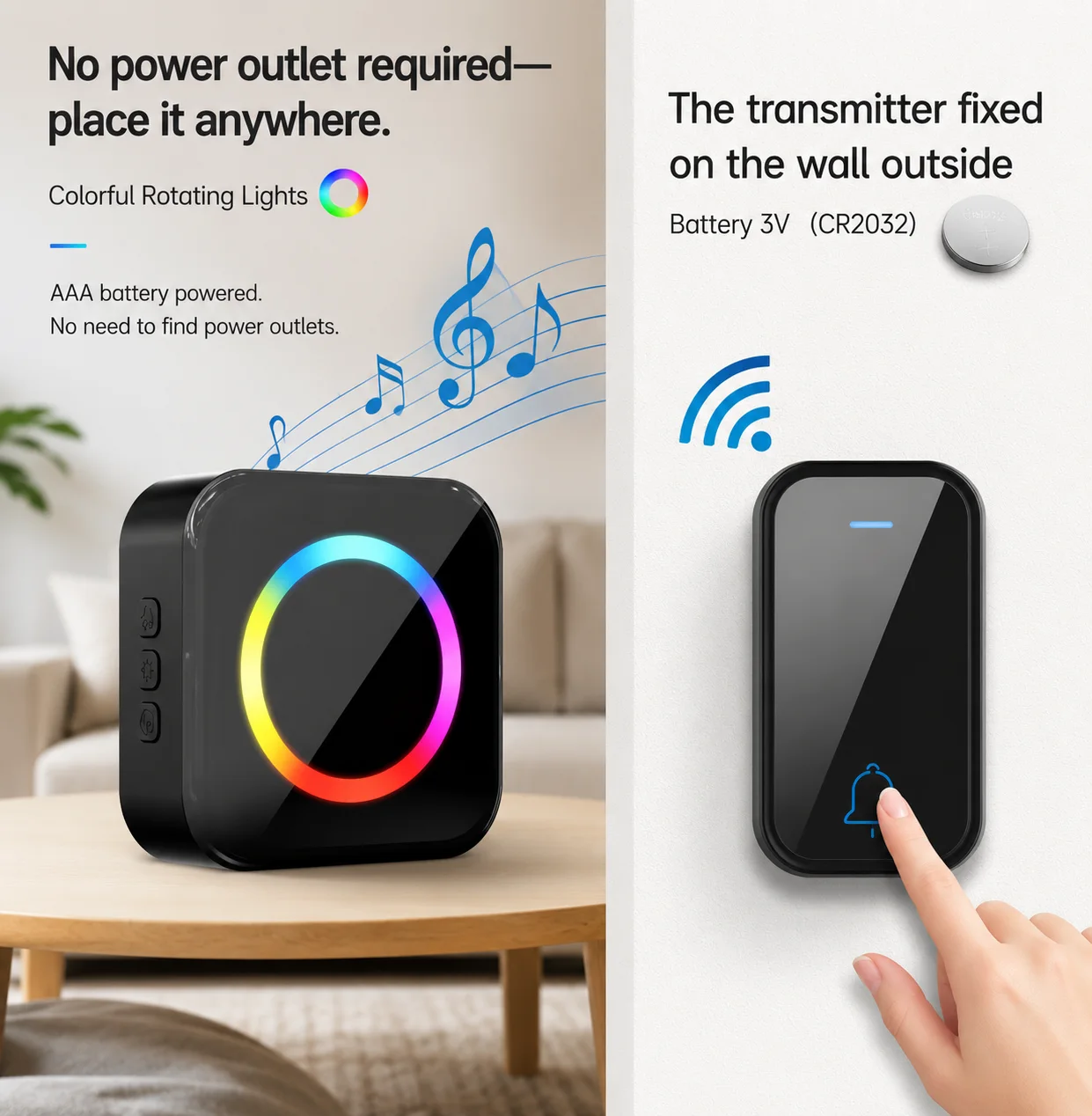 🔔 Sonnette Sans Fil à Batterie – Ne Ratez Plus Aucun Visiteur !