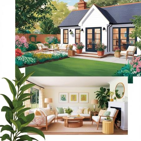 المنزل، الحديقة والأثاث