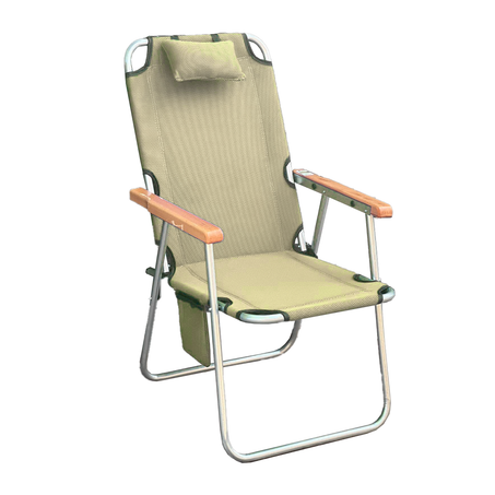 كرسي الاسترخاء قابل للطي ذو اليد الخشبية  Chaise Longue Pliable Accoudoirs En Bois  I