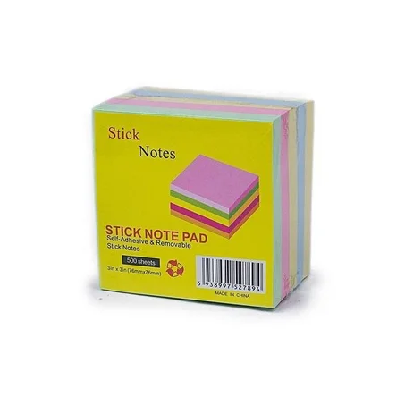POST-IT STICK NOTE LUX PAD 76*76 4 COULEURS 400 sheets ورق ملاحظات لاصقة لما بعد اللصق 76 * 76 4 ألوان 400 ورقة