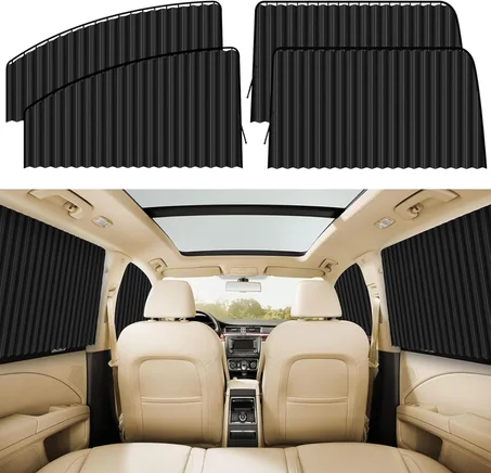 ستارة جانبية للسيارة لحماية من الشمس والخصوصية – تركيب سهل وتصميم أنيق (4 قطع)