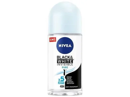 Déodorant Femme Invisible Black & White Pure Roll-on Nivea 50m