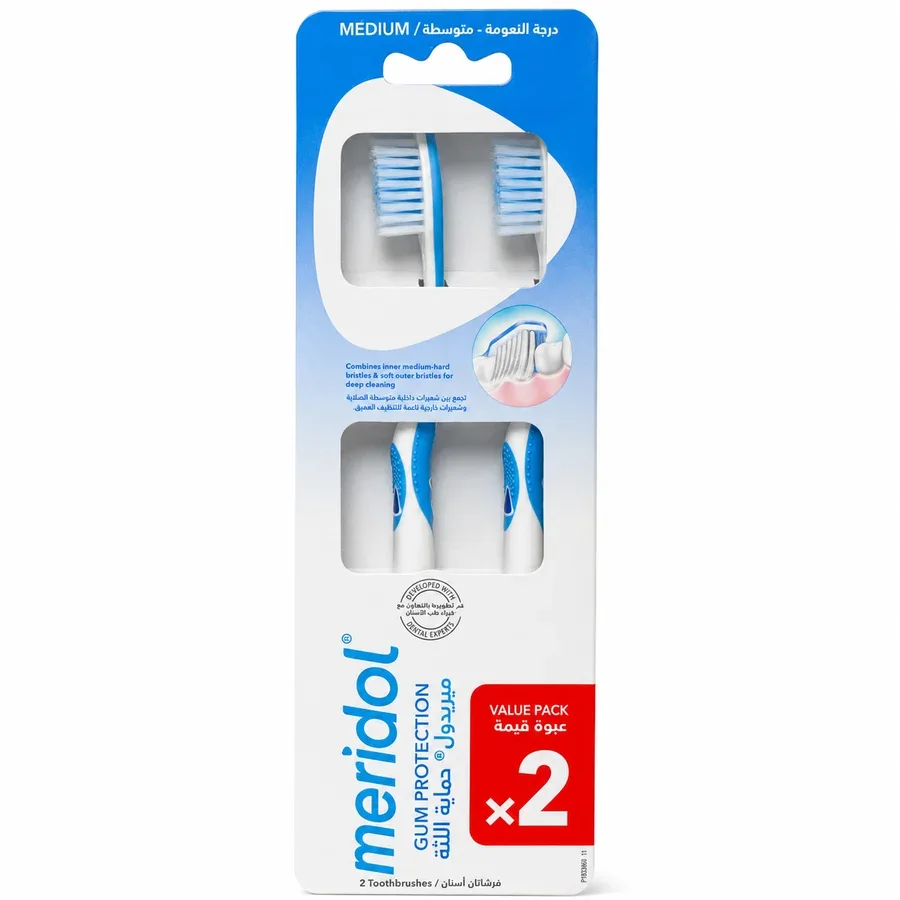 Brosse à dents Duo-Pack medium Meridol - lot de 2 brosses à dents