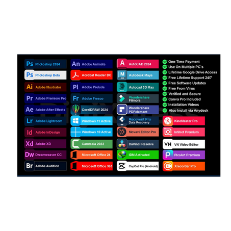 +120  Pre Activated Softwares