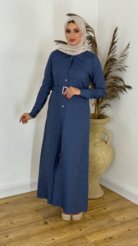 روب جينز أنيق مع حزام لمسة فخامة وأناقة