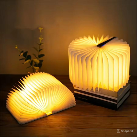 Portable Foldable 5 Colors 3D Creative LED Book Night Lights Wooden