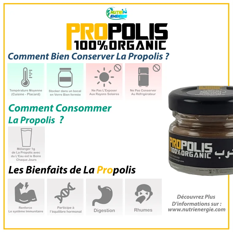 Propolis En Poudre 100% Naturelle - 15g - Soutien Immunitaire Et Santé Quotidienne