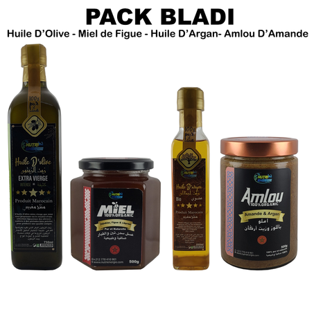 Pack Bladi (Huile D’Olive - Miel de Figue - Huile D’Argan- Amlou D’Amande)