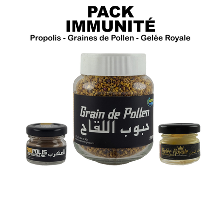 Pack Immunité (Propolis - Graines de Pollen - Gelée Royale)