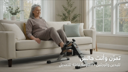 جهاز تمرين منزلي صغير قابل للطي مزود ببدالات وشاشة LCD بضمان عام