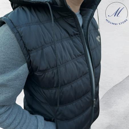 Gilet Homme Noir avec capuche