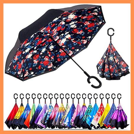 Parapluie inversible anti-cyclone double couches