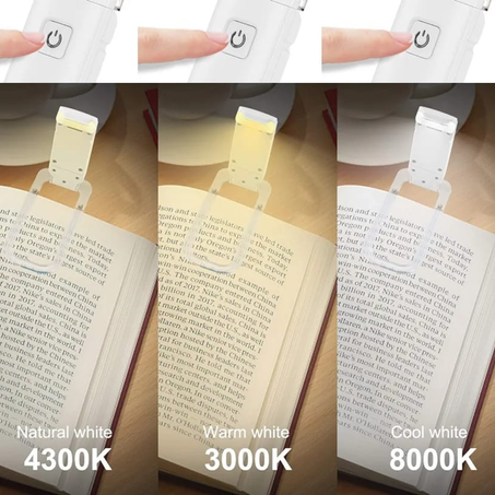 Led à clipse rechargeable à lecture nocturne(un seul couleur de lumière)