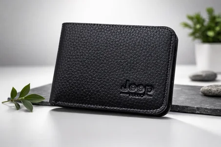 محفظة Jeep الأصلية - جلد أسود محبب (جلد طبيعي 100% ) | Pebbled Leather